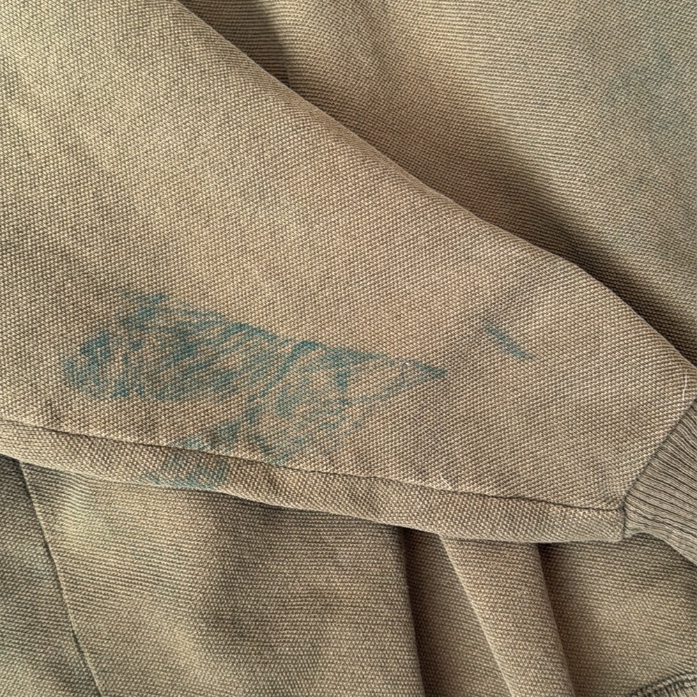 Vintage army green Champion pullover sweatshirt USA made medium *stain* - Picture 12 of 13